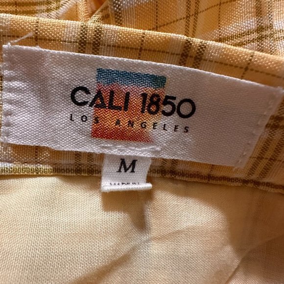 Cali 1850 Skirt Med yellow Plaid Pleated‎ School Girl Preppy Academia coquette - Picture 3 of 4